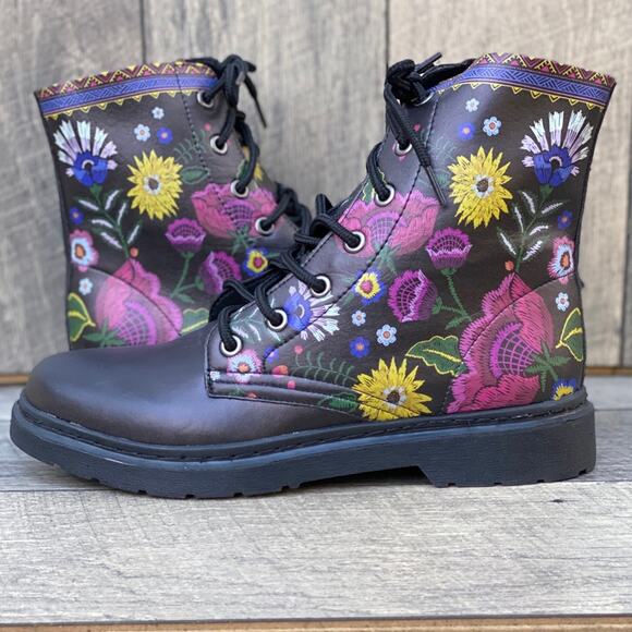 Yes We Vibe Flower Unisex Chelsea Combat  … - Picture 4 of 6